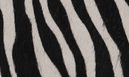 Mango Zebra Print Genuine Calf Hair Satchel In Black