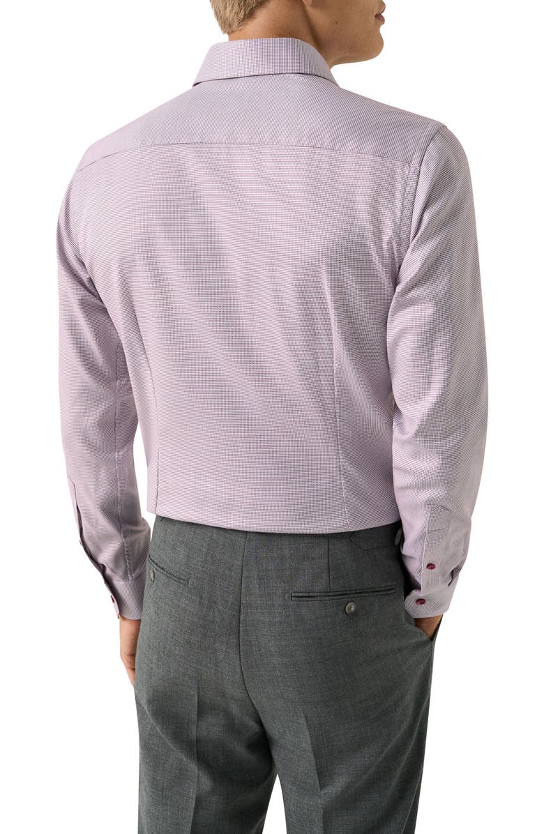 Eton Slim Fit Houndstooth Cotton Dobby Dress Shirt, Alternate, color, Medium Red