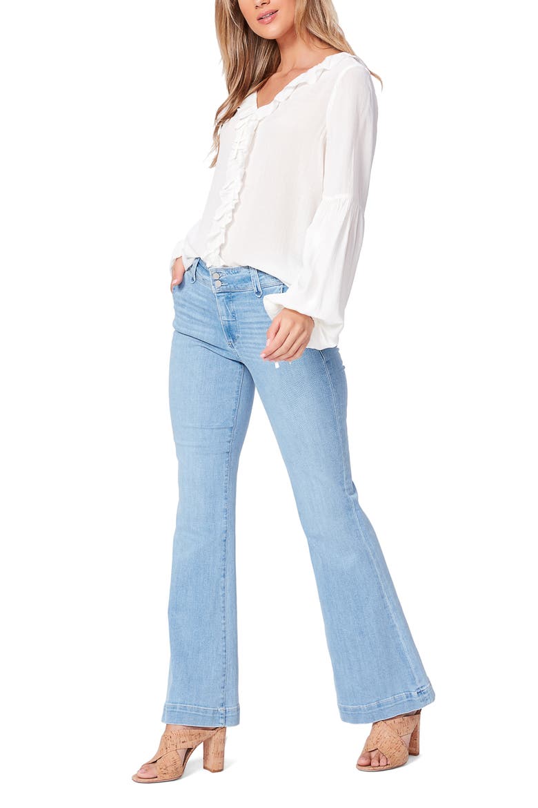 Luciano Ruffle Trim Blouse, Alternate, color, WHITE