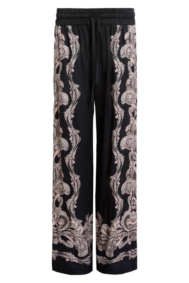 Tyler Paisley Print Drawstring Pants, Alternate, color, LITA BLACK
