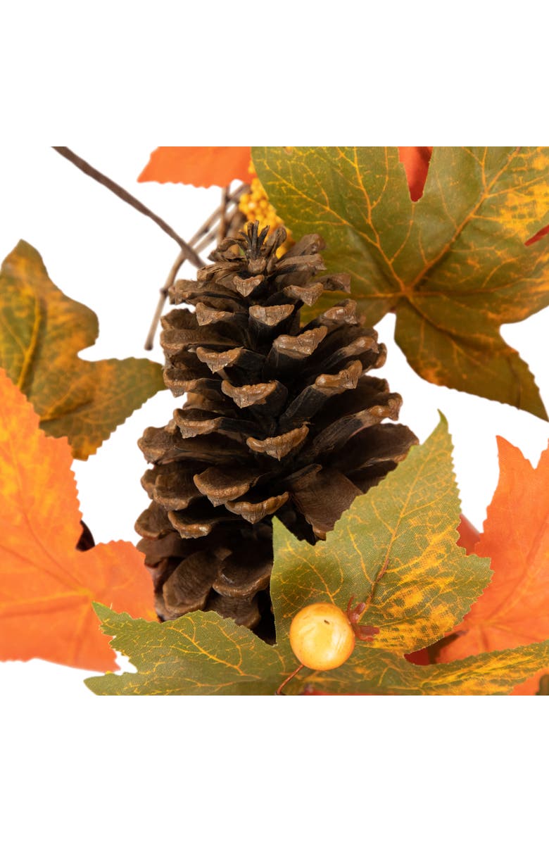 Northlight Maple Leaves Pinecones and Berries Artificial Fall Harvest Wreath - 24", Alternate, color, 