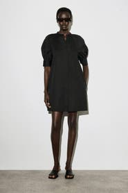 COS Smocked Puff-sleeve Shirt Dress