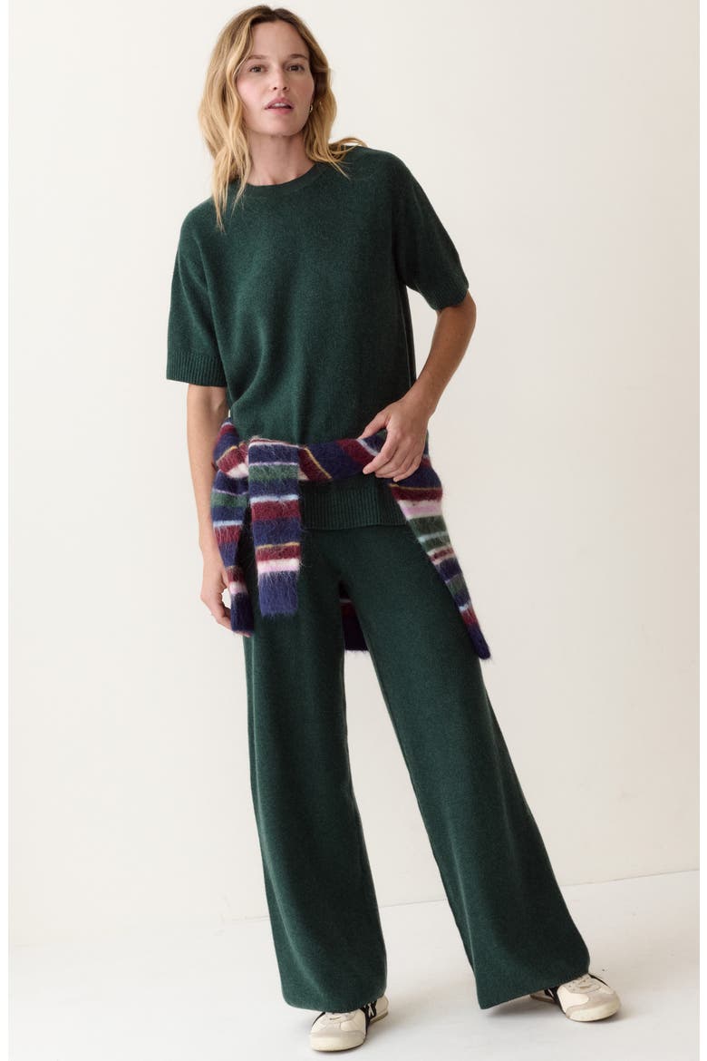 Chalet Short Sleeve Sweater, Alternate, color, PINE