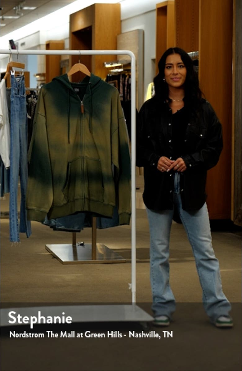 Acid Wash Cotton Blend Zip Front Hoodie, sales video thumbnail