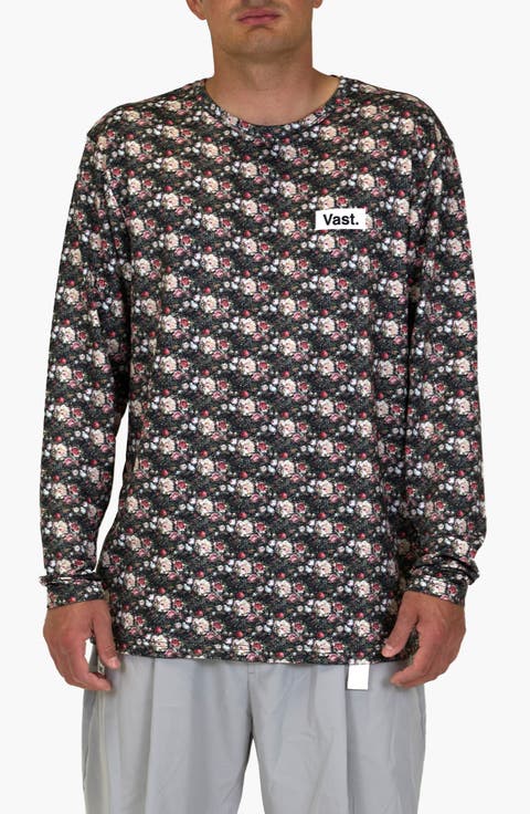 Digi Floral Aqua Terra Performance Long Sleeve T-Shirt