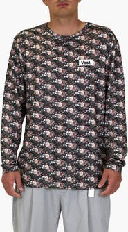 VAST Digi Floral Aqua Terra Performance Long Sleeve T-Shirt
