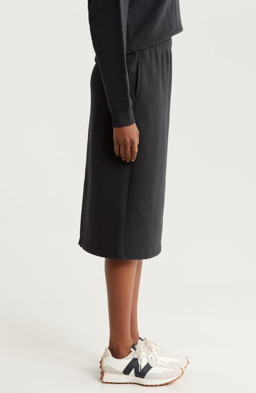 Zella Cloud Fleece Midi Skirt In Black