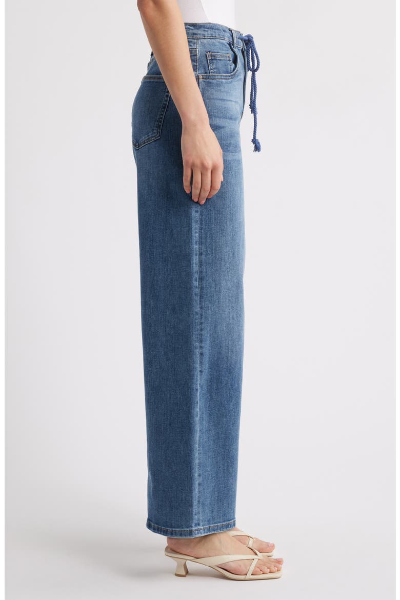 Mighty Drawstring High Waist Wide Leg Jeans, Alternate, color, RELAXED BLUE