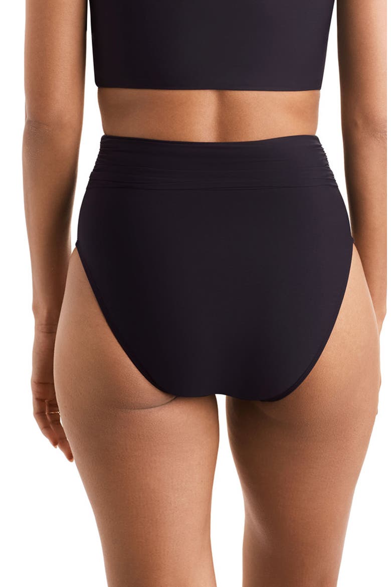 Morgan High Waist Bikini Bottoms, Alternate, color, BLACK