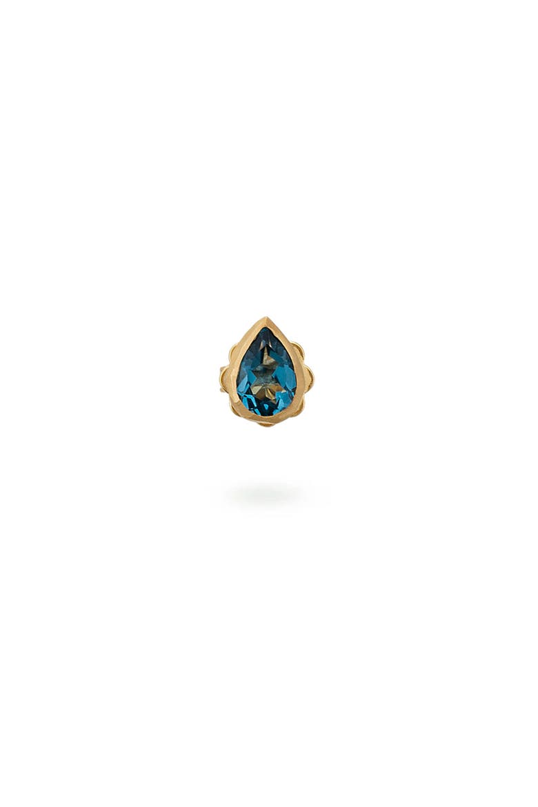Single Drop Stud Deep Blue Topaz, Alternate, color, Deep Blue Topaz