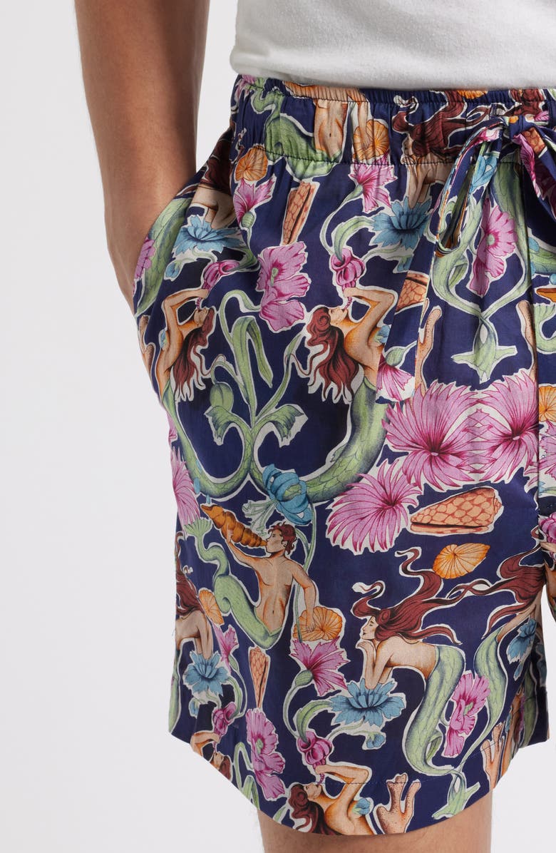 The Lazy Poet Ben Calypso Pajama Shorts, Alternate, color, Blue