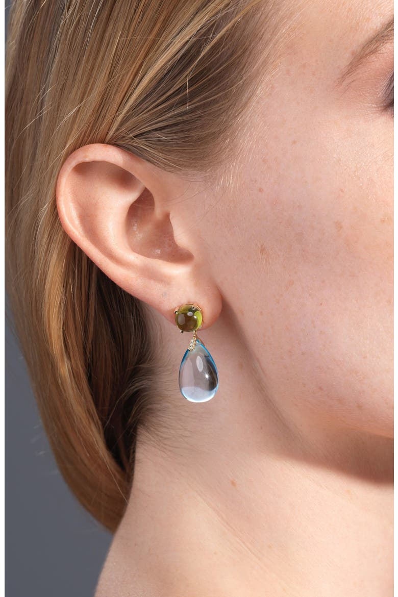 Naughty Cabochon Drop Earrings, Alternate, color, PALE BLUE / BRIGHT GREEN