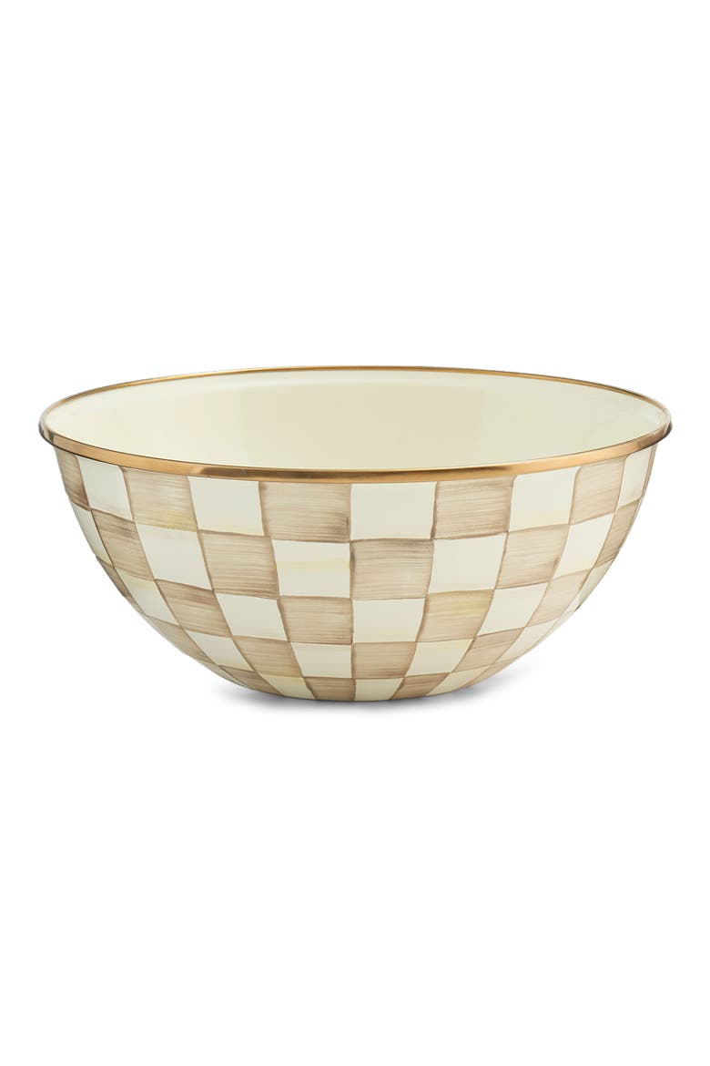 Mocha Check Large Everyday Bowl, Main, color, MOCHA
