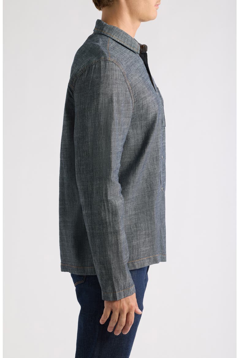 Manilla Chambray Button-Up Shirt, Alternate, color, INDIGO