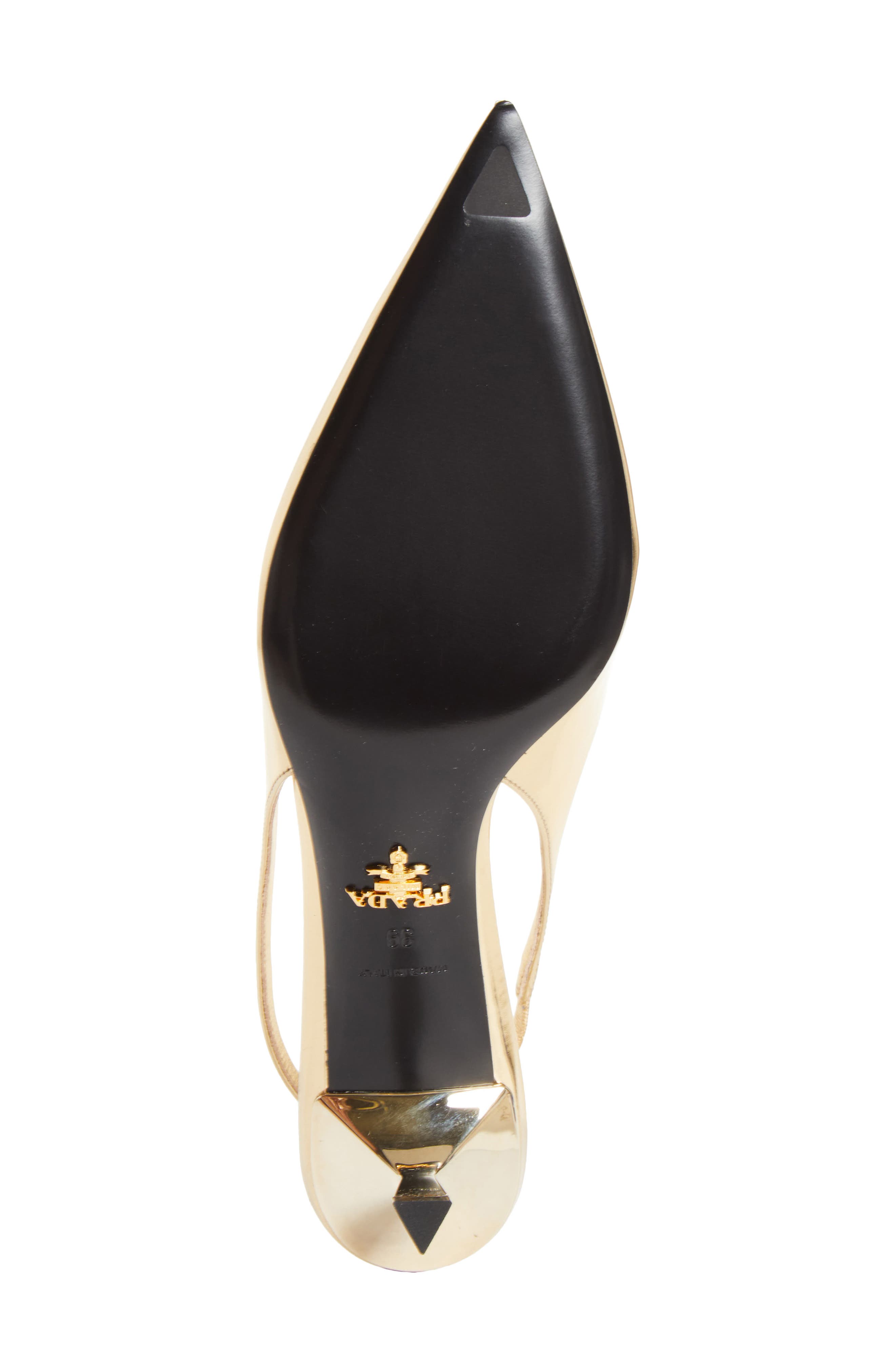 Modellerie Pointed Toe Metallic Kitten Heel Slingback Pump, Alternate, color, PLATINO