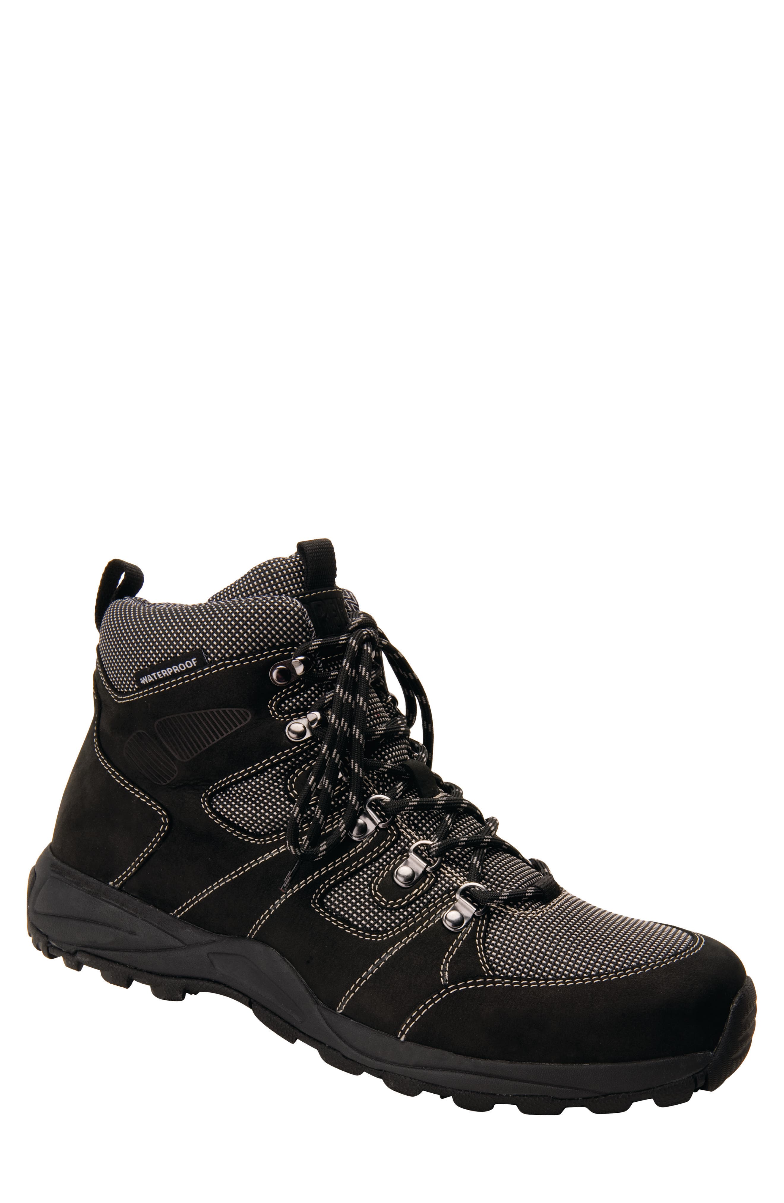 Trek Waterproof Leather Boot, Main, color, BLACK NUBUCK