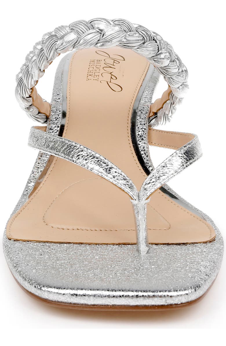Jewel Badgley Mischka Nadya Kitten Heel Flip Flop, Alternate, color, Silver Metallic