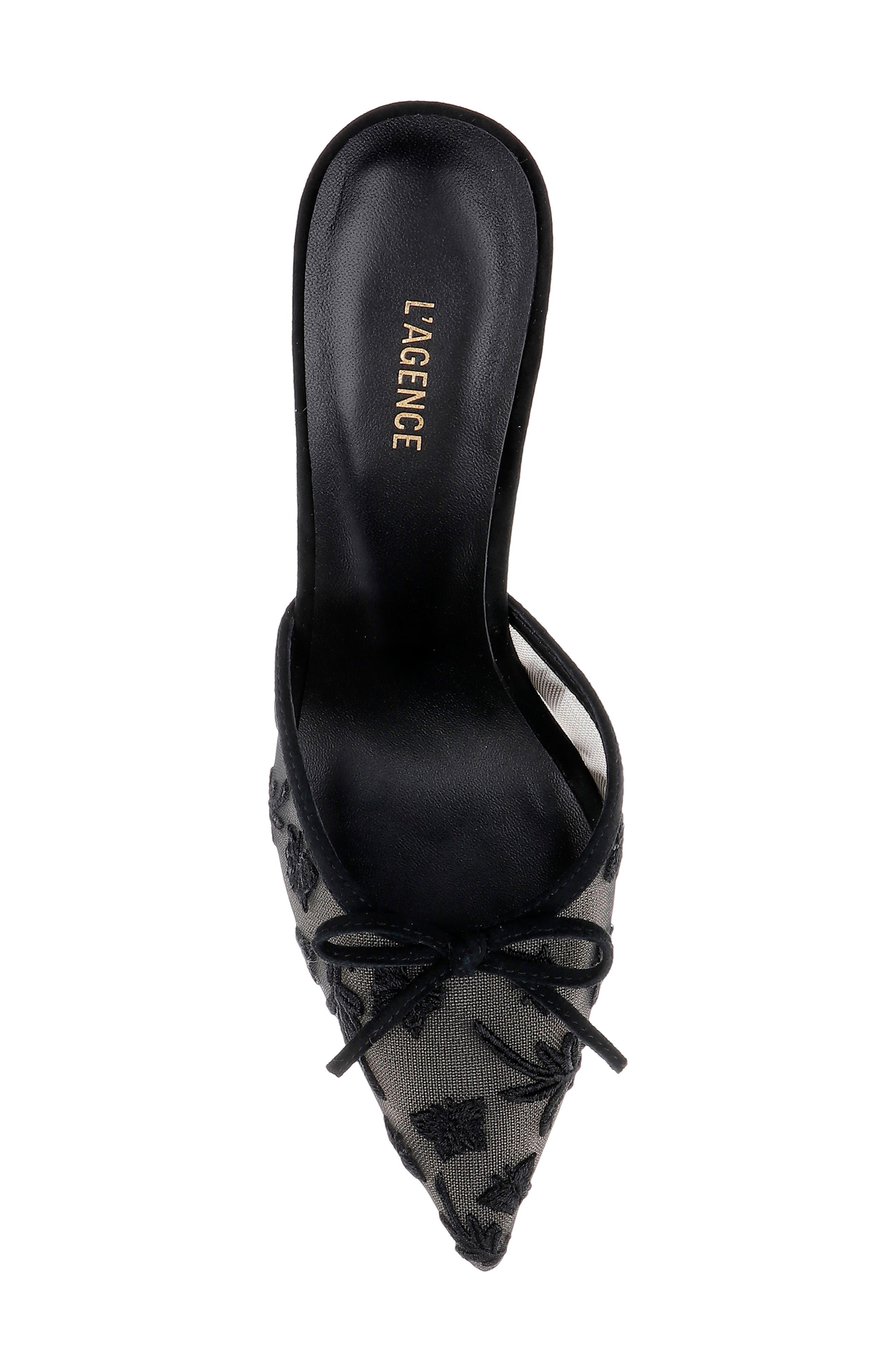 L'AGENCE Prasad Pointed Toe Mule, Alternate, color, Black Mesh