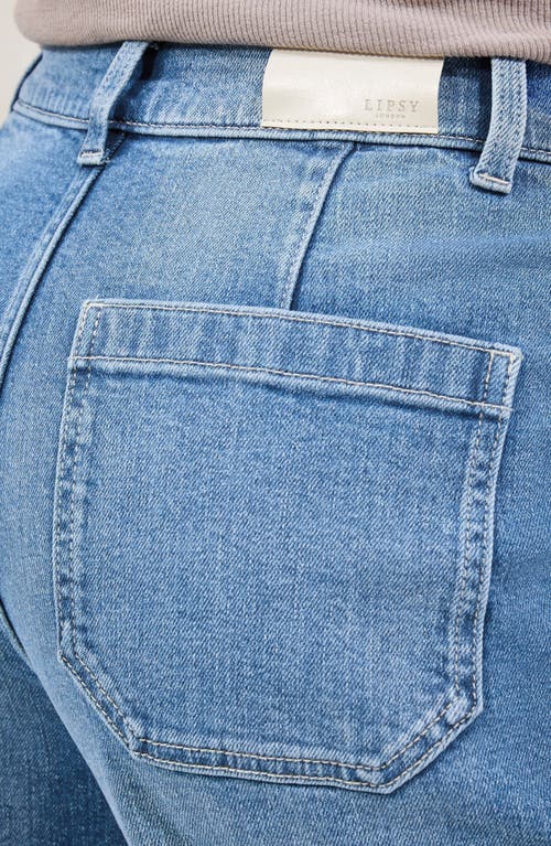 Lipsy High Waist Barrel Jeans In Blue