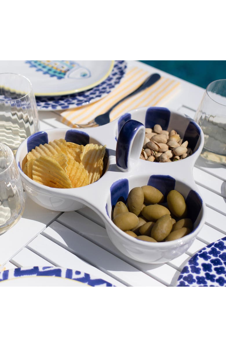 VIETRI Santorini Dot Three-Part Server, Alternate, color, Blue