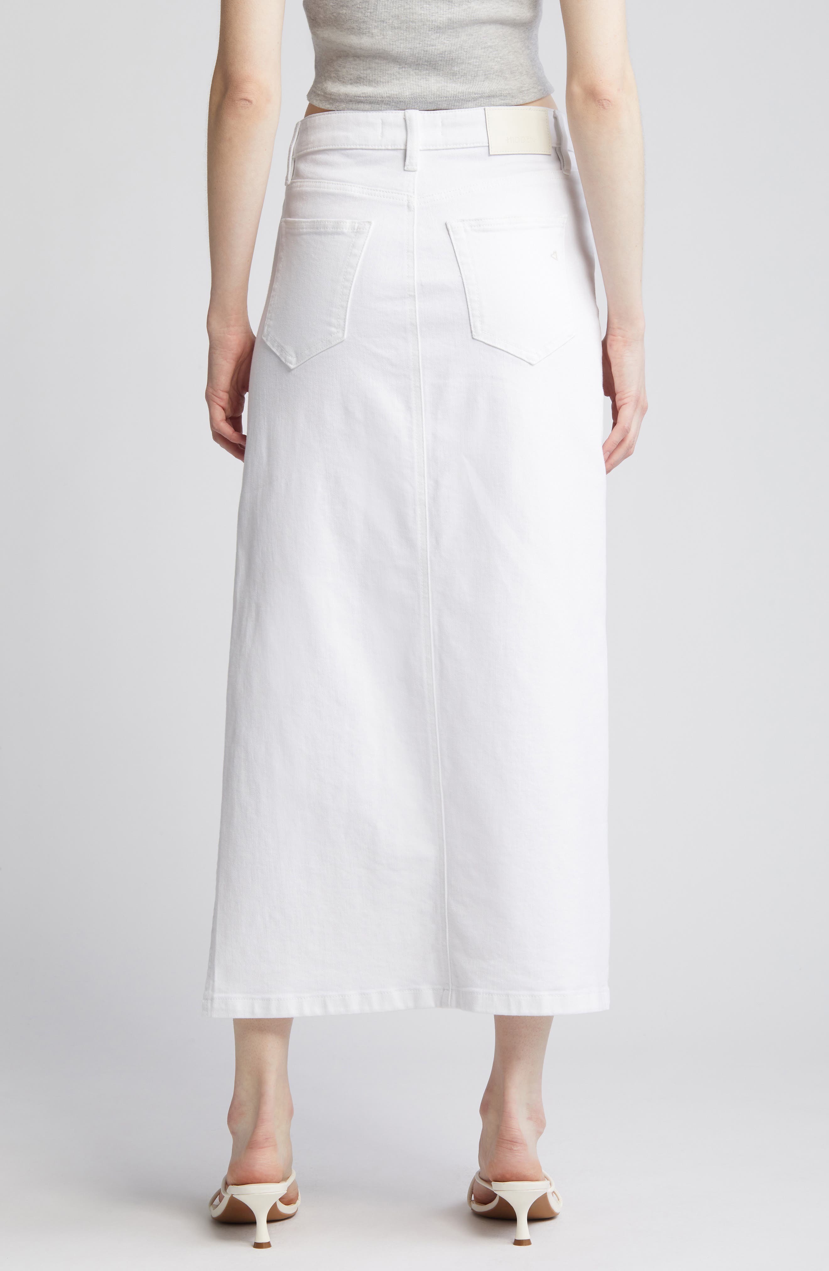 Side Slit Midi Denim Skirt - image 2