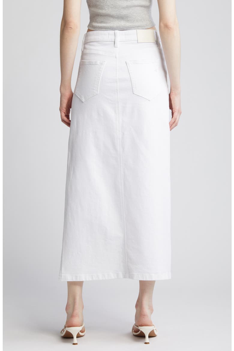 Side Slit Midi Denim Skirt, Alternate, color, WHITE