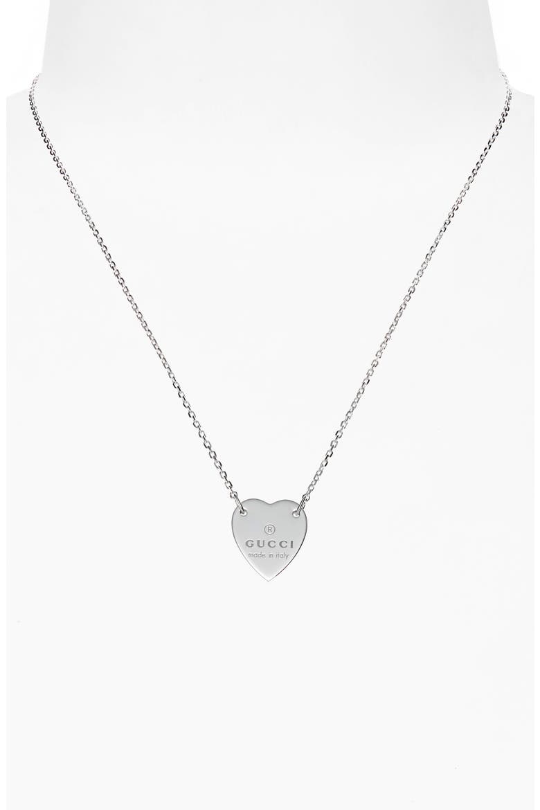 Trademark Heart Sterling Silver Necklace, Alternate, color, STERLING SILVER
