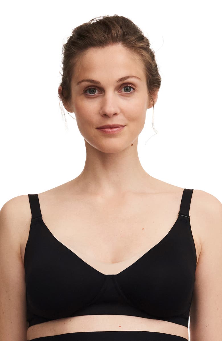 Chantelle Lingerie Pure Wireless Unlined Maternity/Nursing Bra, Alternate, color, Black-11