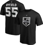 FANATICS Men's Fanatics Branded Quinton Byfield Black Los Angeles Kings Authentic Stack Name & Number T-Shirt