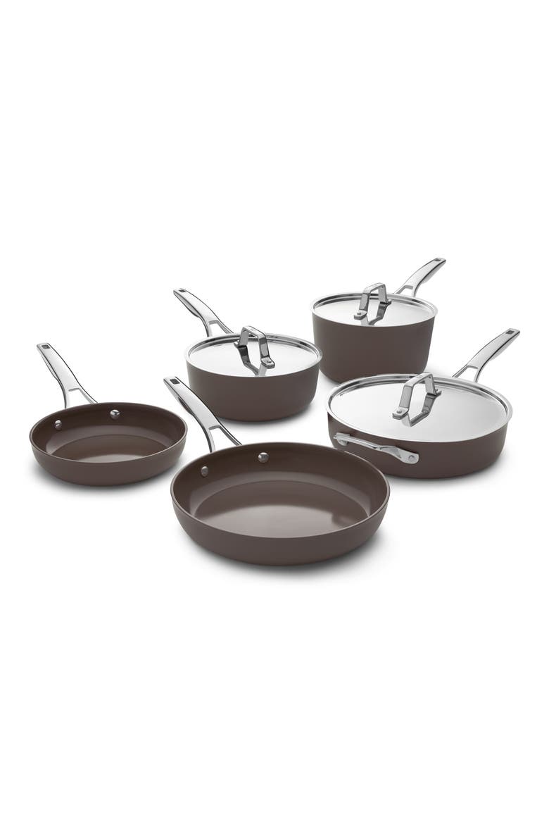 Premier Ceramic Nonstick 8-Piece Cookware Set, Main, color, FOND