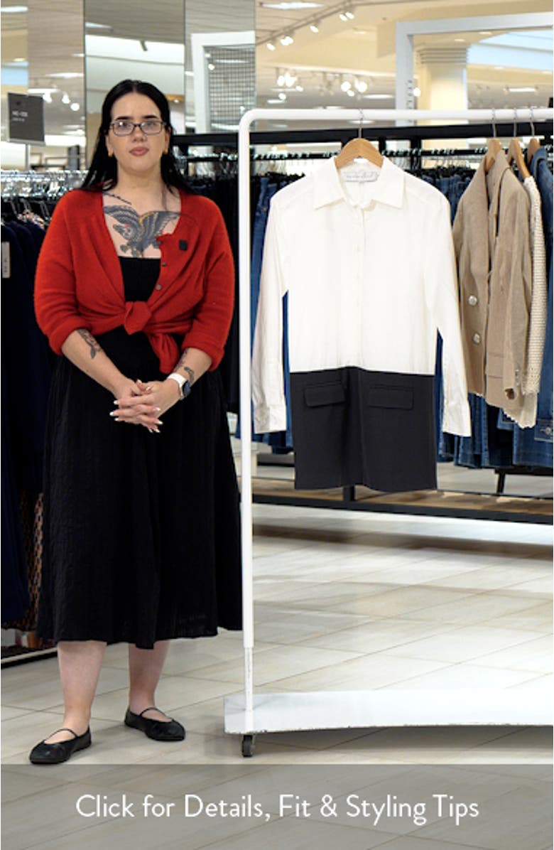 Colorblock Long Sleeve Shirtdress, sales video thumbnail