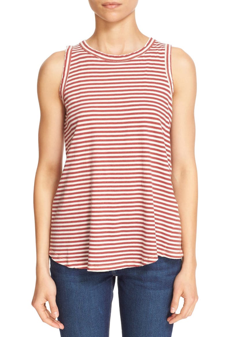 'The Cross Back Muscle' Stripe Cotton Tee, Main, color, BIRKIN STRIPE