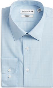Nordstrom Bryston Signature Trim Fit Windowpane Check Cotton Dress Shirt