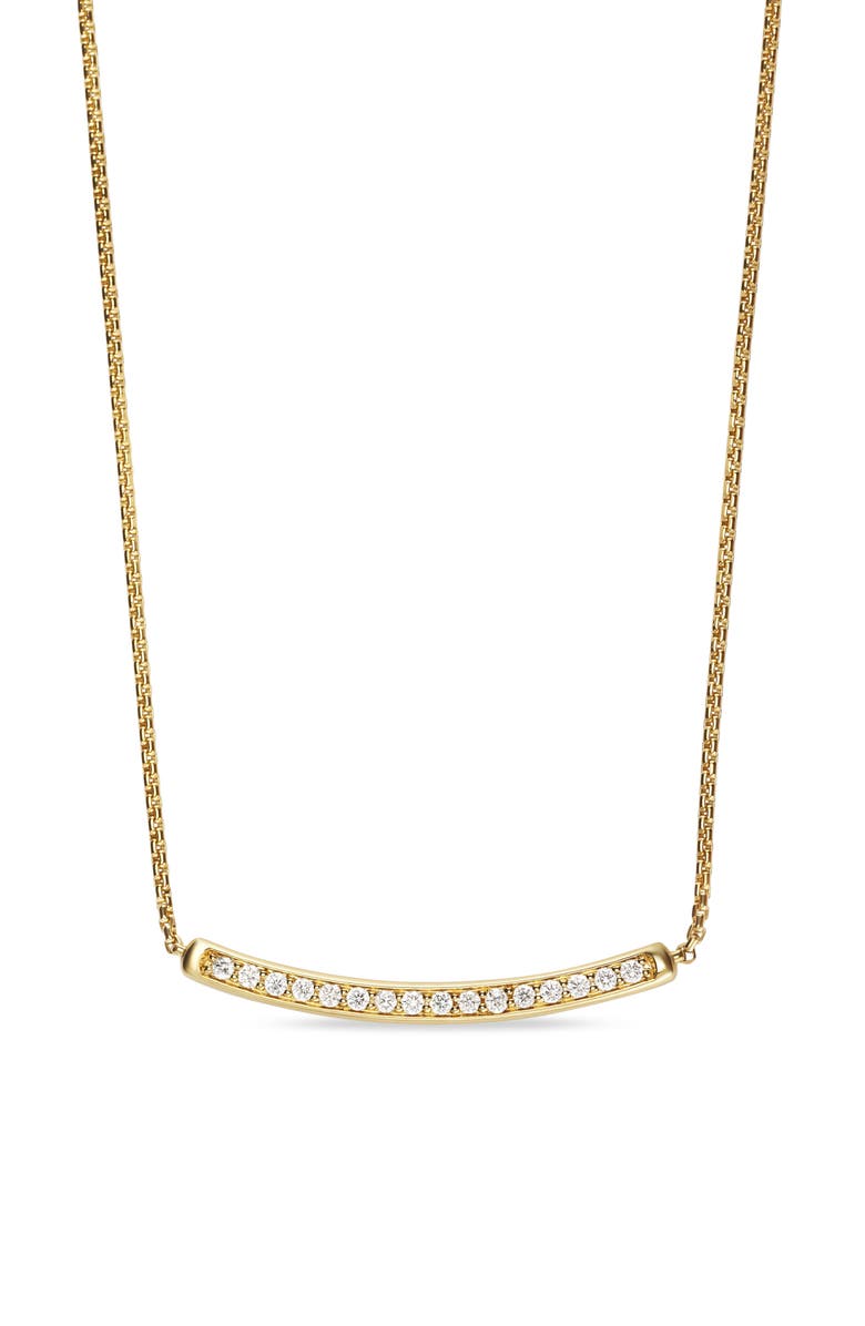 David Yurman Petite Pavé Diamond Bar Necklace, Main, color, 