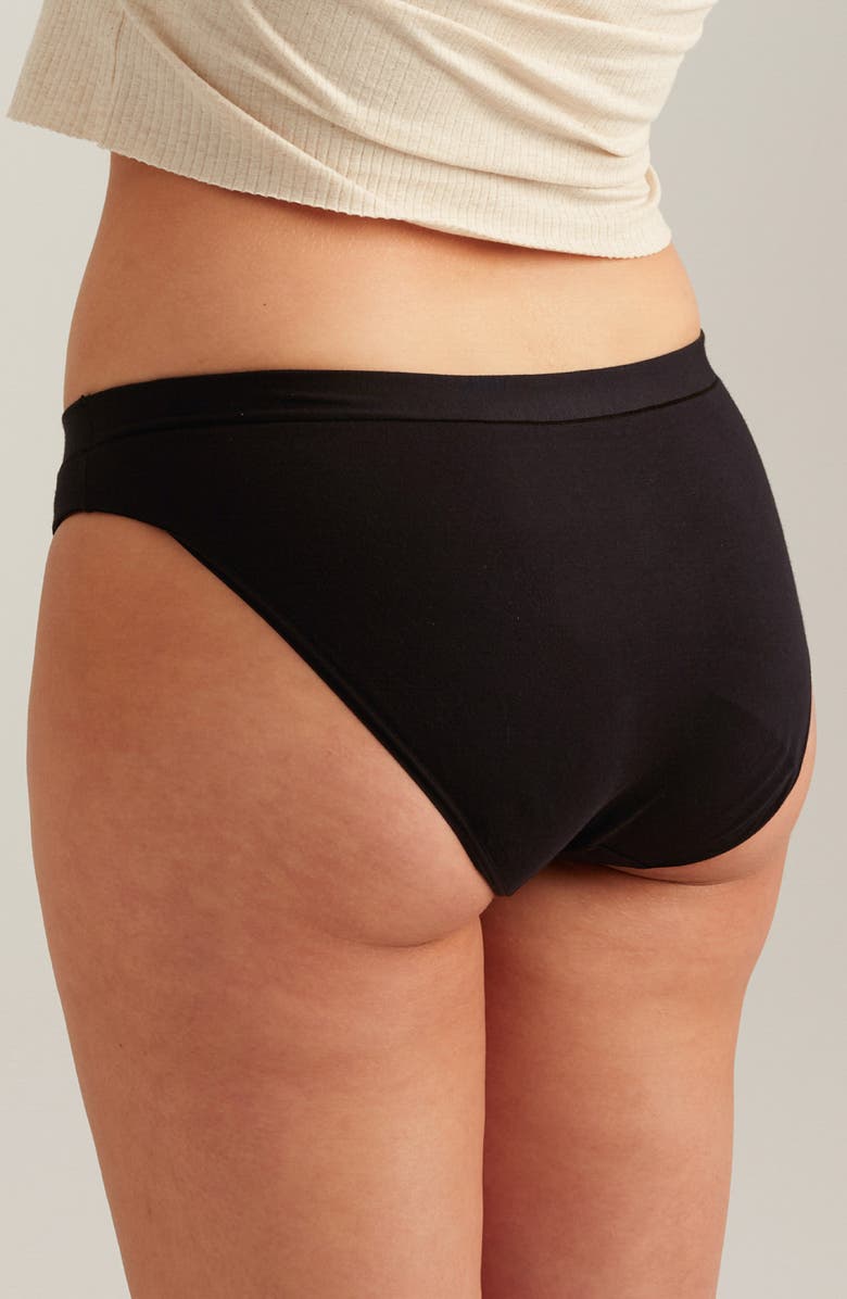 Saalt Period & Leakproof Regular Absorbency Comfort Bikini, Alternate, color, Black