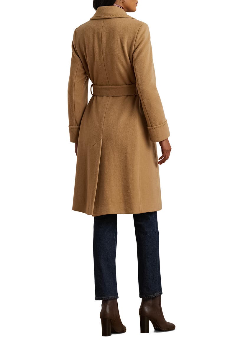 Belted Wool & Cashmere Blend Wrap Coat, Alternate, color, CAMEL