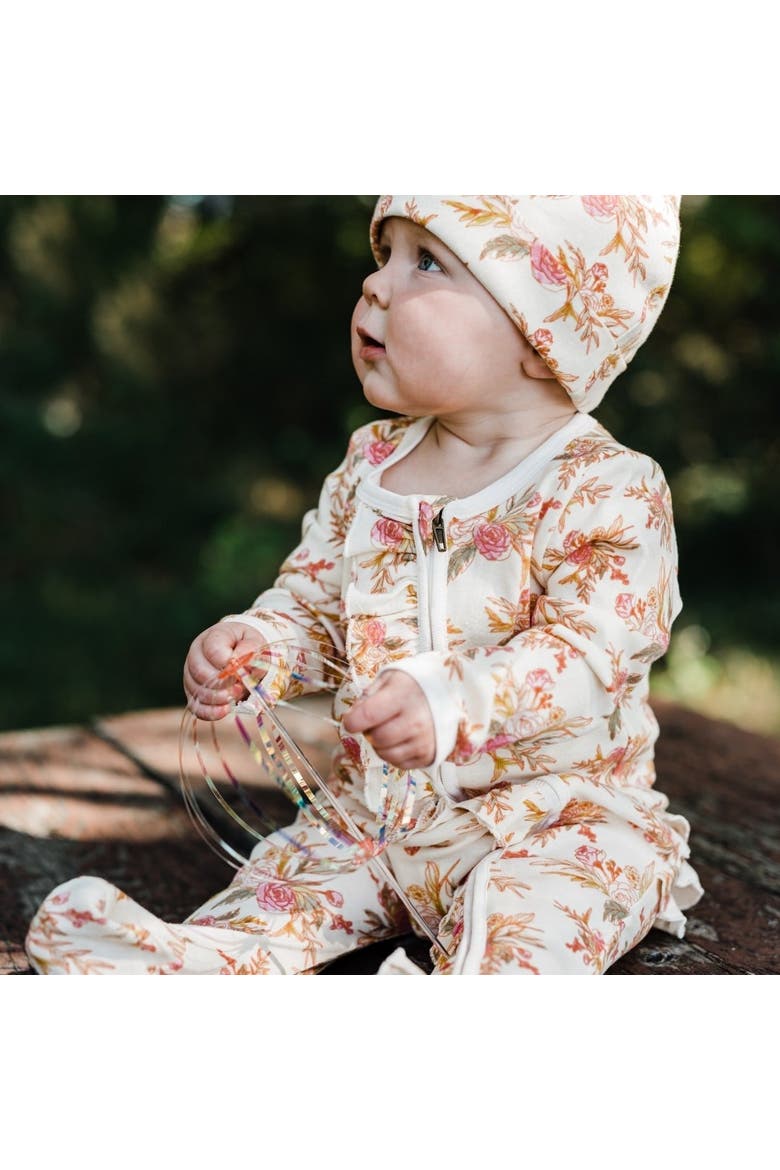 Ruffle Zipper Footed Romper, Alternate, color, Valais Sheep
