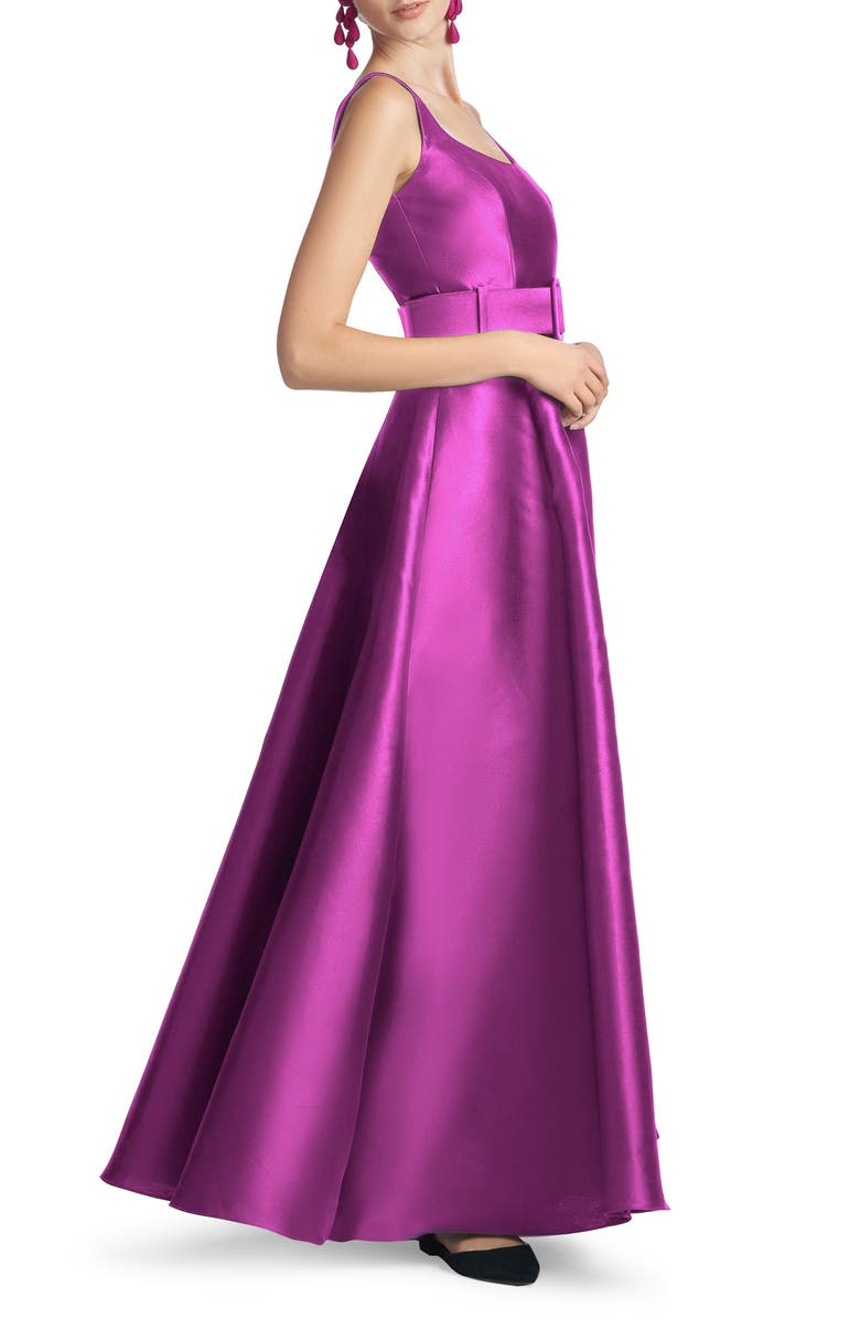 Sachin & Babi Kruse Belted A-Line Gown, Alternate, color,