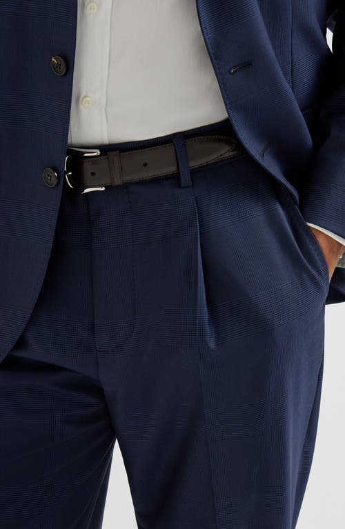 Brunello Cucinelli Prince Of Wales Trousers In Blue