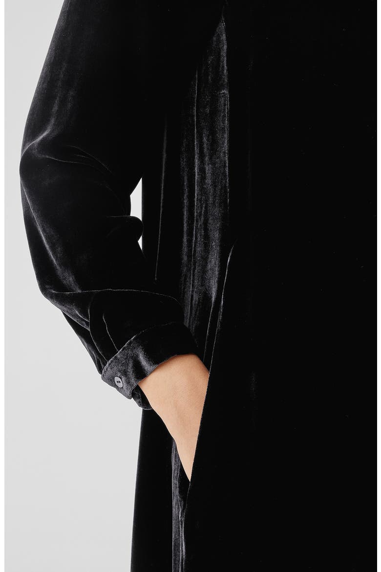Long Sleeve Velvet Shift Dress, Alternate, color, BLACK