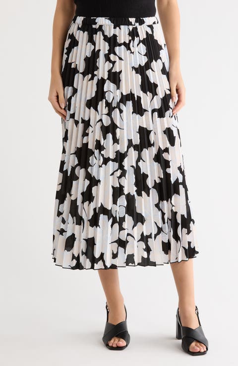 Chiffon Pleated Midi Skirt