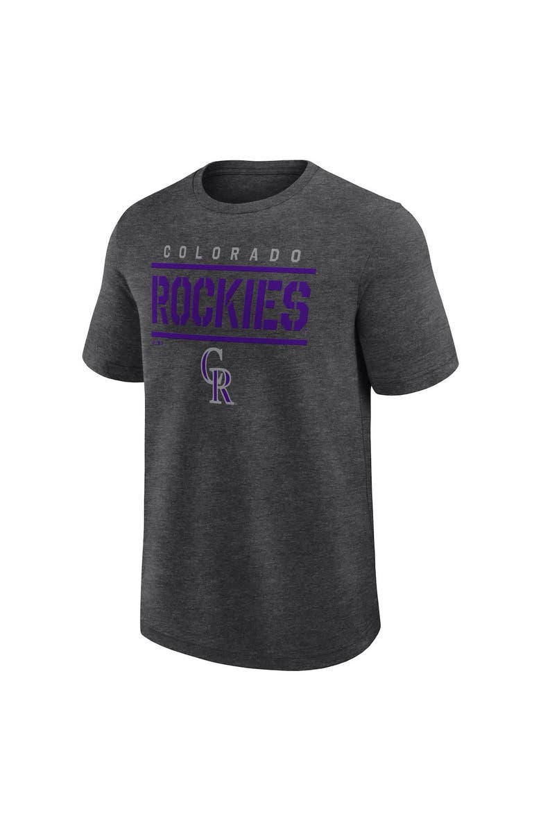 FANATICS Men's Fanatics Heather Charcoal Colorado Rockies Top Notch T-Shirt, Alternate, color, Heather Charcoal