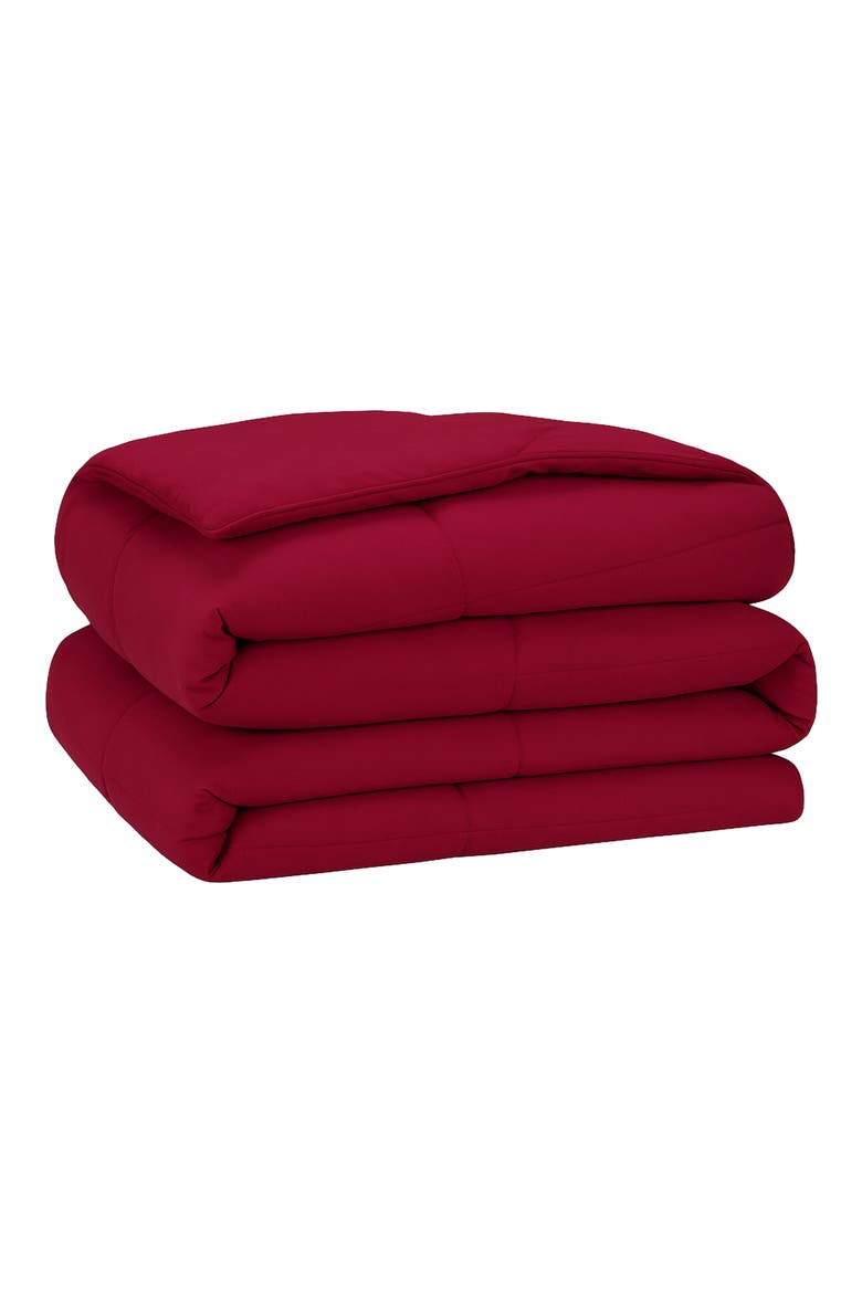 Microfiber Comforter & Sham Set, Main, color, BURGUNDY