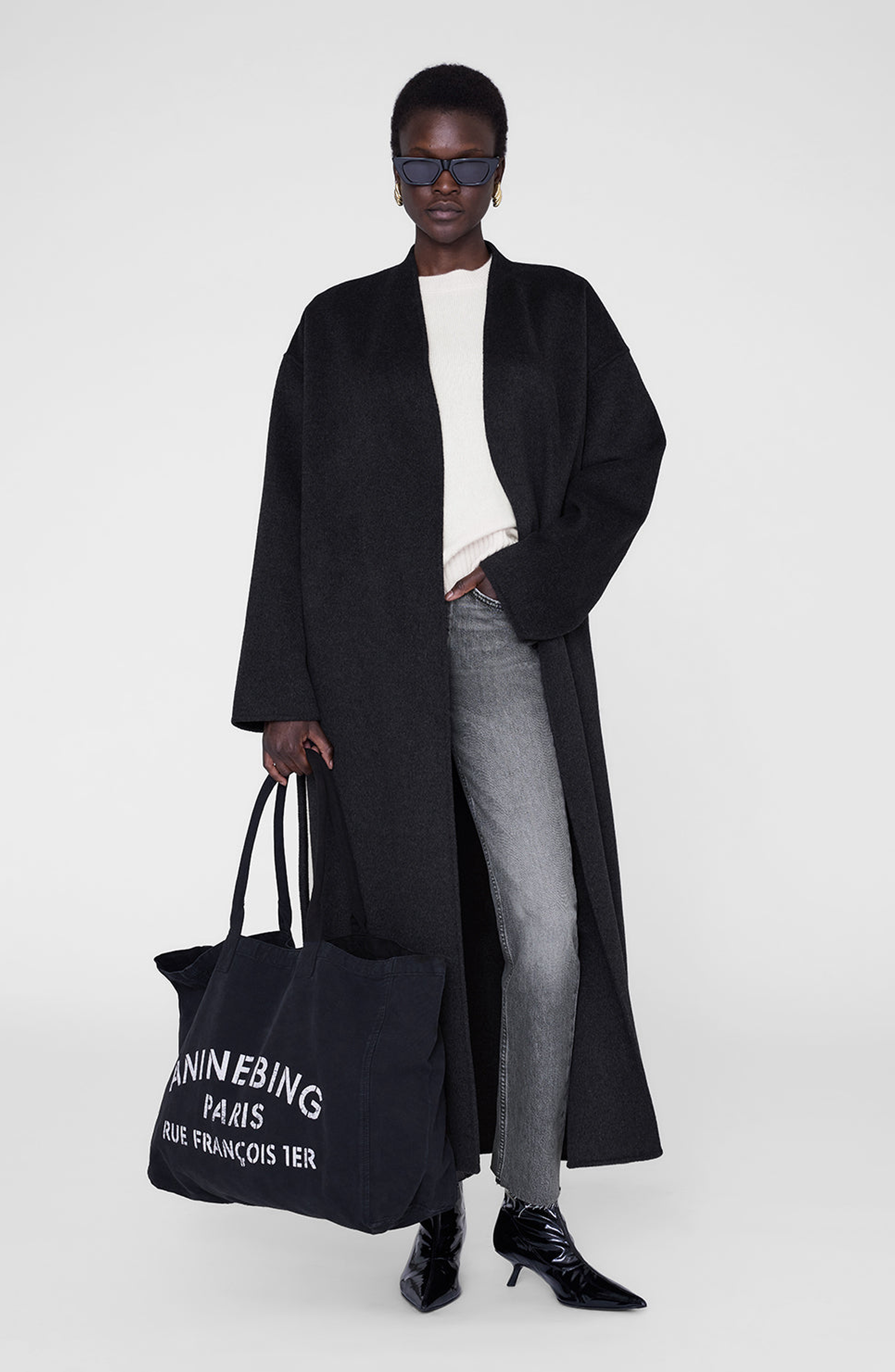 ANINE BING Leo Canvas Tote Bag, Alternate, color, 