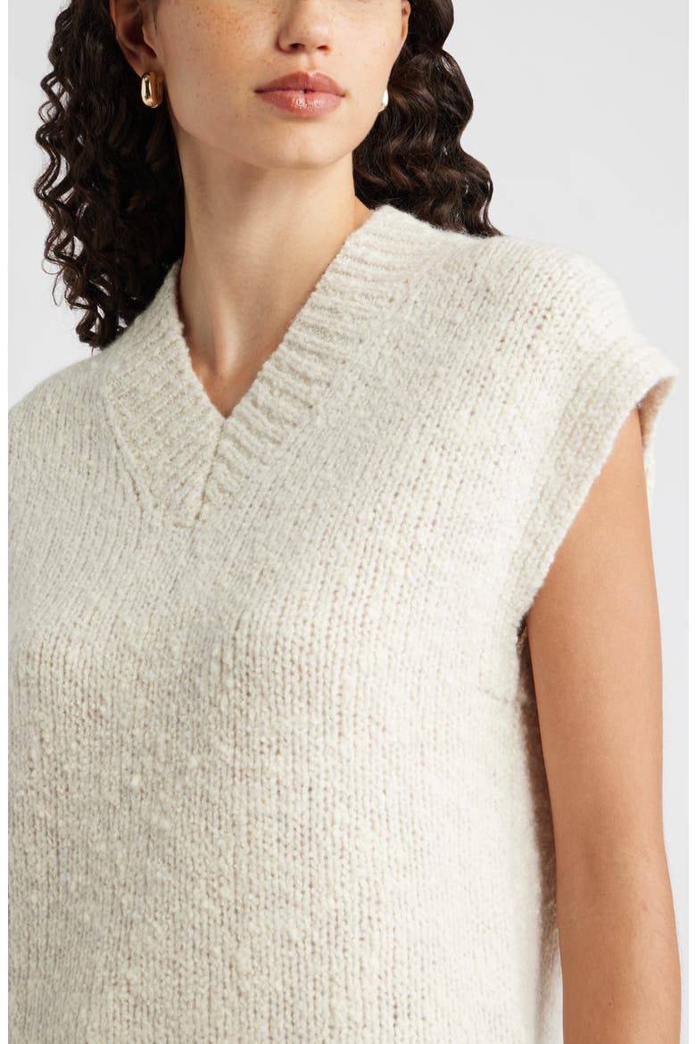 Merino Wool Blend V-Neck Sweater Vest, Alternate, color, IVORY MARL