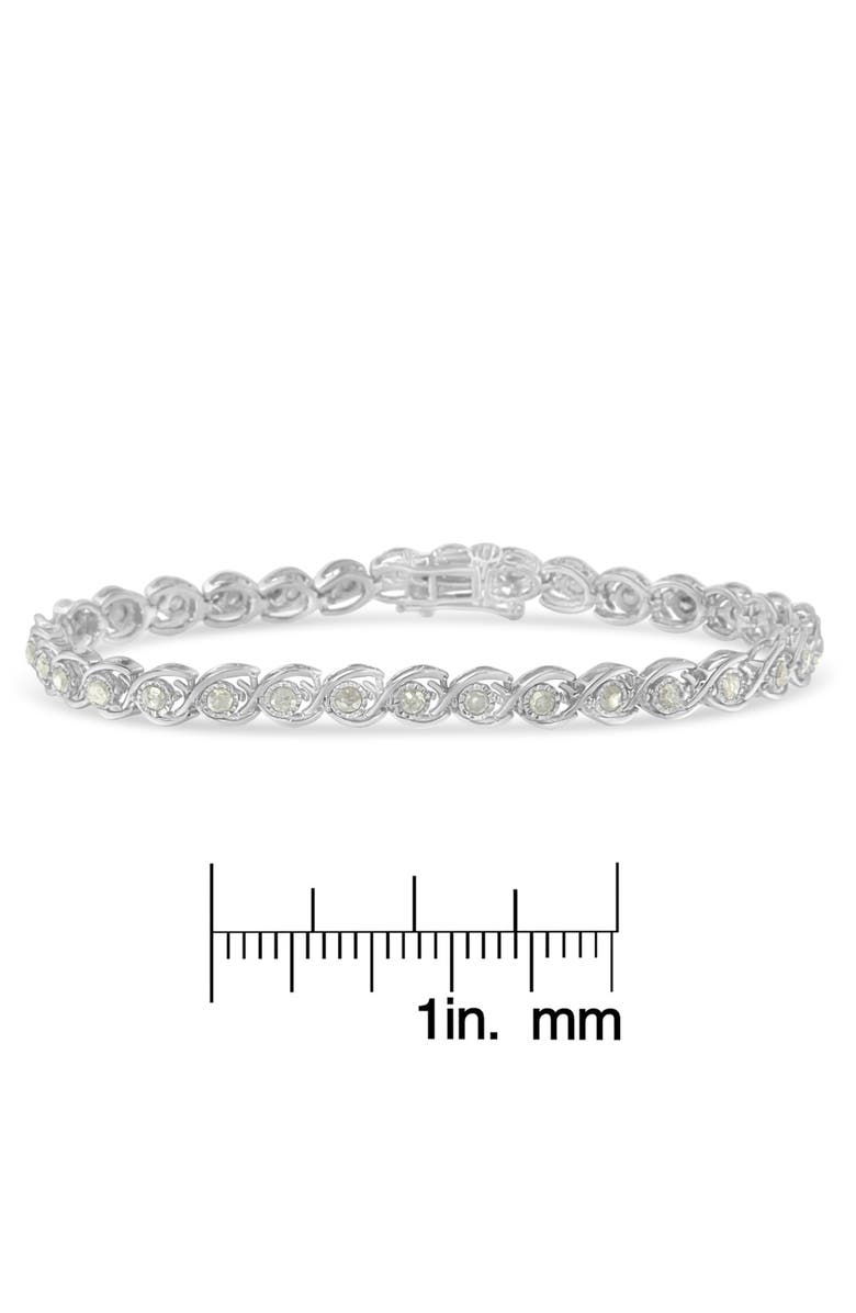 Haus of Brilliance Silver 2 cttw Miracle Plate Set Diamond Spiral Link Bracelet, Alternate, color, White