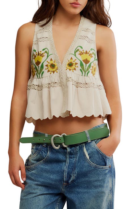 Bali Vine Whispers Embroidered Tank