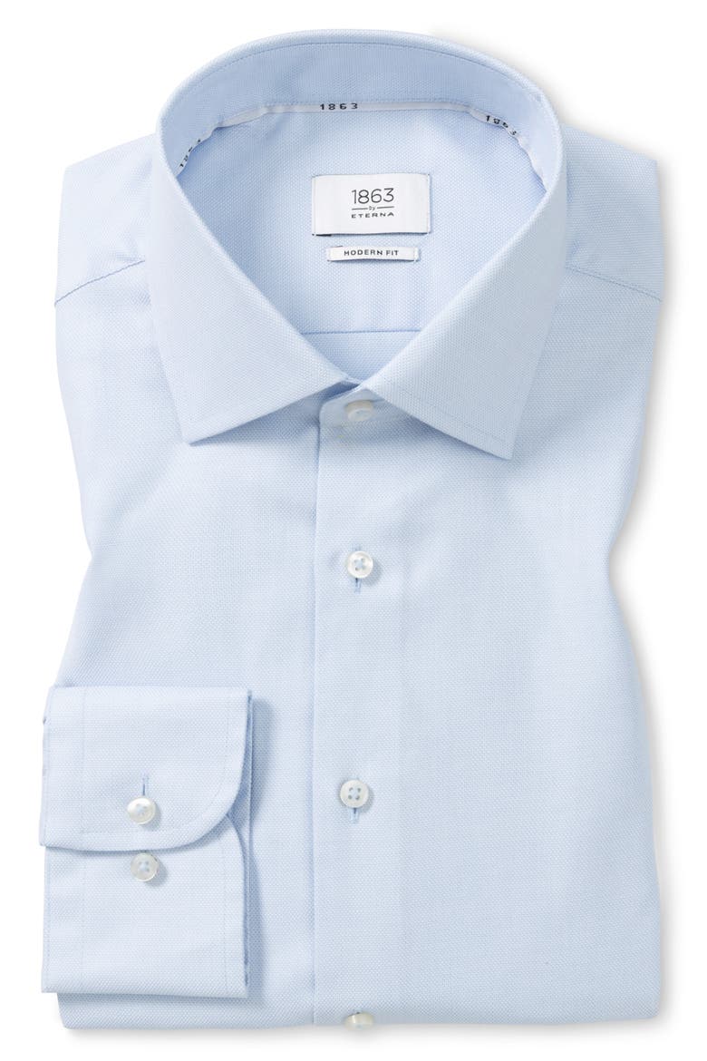 Modern Fit Structured Twill Dress Shirt, Main, color, SKY