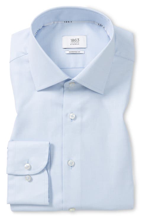 Modern Fit Structured Twill Dress Shirt