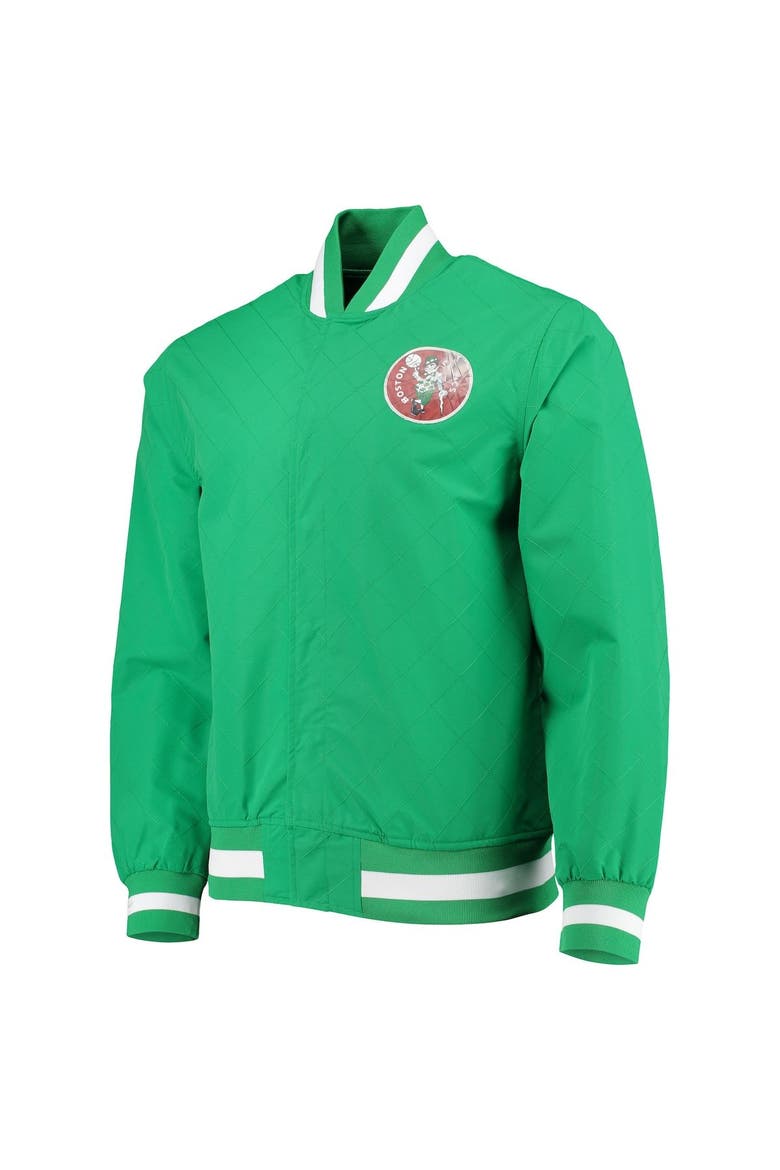Men's Boston Celtics Kelly Green Mitchell & Ness Hardwood Classics 75th Anniversary Authentic Warmup Full-Snap Jacket, Alternate, color, Kelly Green